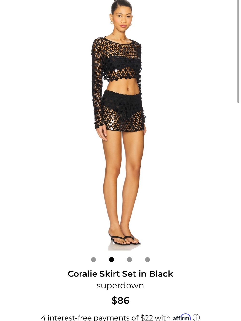 superdown Black Crochet Mini Skirt